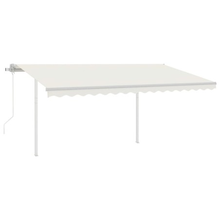 Tenda da Sole Retrattile Automatica con Pali 4x3,5 m Crema