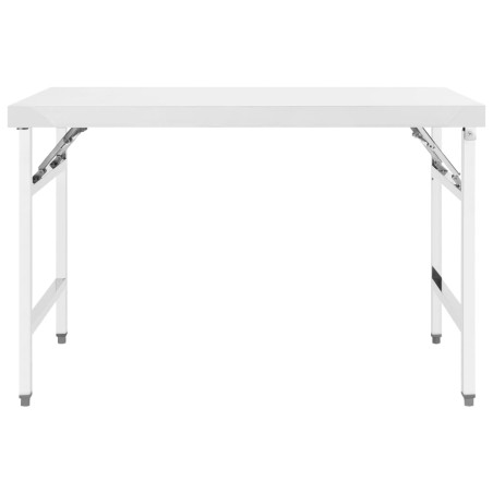 vidaXL Tavolo da Lavoro Cucina Pieghevole 120x60x80 cm in Acciaio Inox