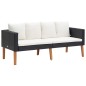 vidaXL Set Divani da Giardino 2 pz con Cuscini in Polyrattan Nero vidaXL Set Divani da Giardino 2 pz con Cuscini in Polyrattan Nero