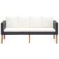 vidaXL Set Divani da Giardino 2 pz con Cuscini in Polyrattan Nero vidaXL Set Divani da Giardino 2 pz con Cuscini in Polyrattan Nero