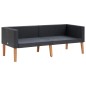 vidaXL Set Divani da Giardino 2 pz con Cuscini in Polyrattan Nero vidaXL Set Divani da Giardino 2 pz con Cuscini in Polyrattan Nero