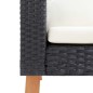 vidaXL Set Divani da Giardino 2 pz con Cuscini in Polyrattan Nero vidaXL Set Divani da Giardino 2 pz con Cuscini in Polyrattan Nero
