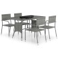 vidaXL Set Mobili da Pranzo Giardino 5 pz Polyrattan Antracite Grigio