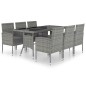 vidaXL Set Mobili da Pranzo Giardino 7 pz Polyrattan Antracite Grigio vidaXL Set Mobili da Pranzo Giardino 7 pz Polyrattan Antracite Grigio