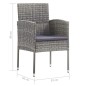vidaXL Set Mobili da Pranzo Giardino 7 pz Polyrattan Antracite Grigio vidaXL Set Mobili da Pranzo Giardino 7 pz Polyrattan Antracite Grigio