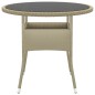 vidaXL Set Mobili da Pranzo per Giardino 3 pz in Polyrattan Beige