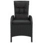 vidaXL Set da Pranzo per Giardino 11 pz in Polyrattan Nero