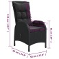 vidaXL Set da Pranzo per Giardino 11 pz in Polyrattan Nero