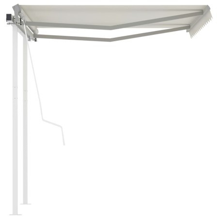 Tenda da Sole Retrattile Automatica con Pali 3x2,5 m Crema