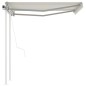 Tenda da Sole Retrattile Automatica con Pali 3x2,5 m Crema Tenda da Sole Retrattile Automatica con Pali 3x2,5 m Crema