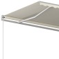 Tenda da Sole Retrattile Automatica con Pali 3x2,5 m Crema Tenda da Sole Retrattile Automatica con Pali 3x2,5 m Crema