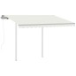 Tenda da Sole Retrattile Automatica con Pali 3x2,5 m Crema Tenda da Sole Retrattile Automatica con Pali 3x2,5 m Crema