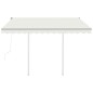 Tenda da Sole Retrattile Automatica con Pali 3x2,5 m Crema Tenda da Sole Retrattile Automatica con Pali 3x2,5 m Crema