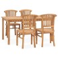 vidaXL Set da Pranzo da Giardino 5 pz in Legno Massello di Teak vidaXL Set da Pranzo da Giardino 5 pz in Legno Massello di Teak