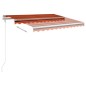 Tenda da Sole Retrattile Automatica Pali 3x2,5m Arancio Marrone Tenda da Sole Retrattile Automatica Pali 3x2,5m Arancio Marrone