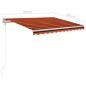 Tenda da Sole Retrattile Automatica Pali 3x2,5m Arancio Marrone Tenda da Sole Retrattile Automatica Pali 3x2,5m Arancio Marrone
