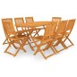 vidaXL Set da Pranzo da Giardino 9 pz Pieghevole in Massello di Acacia