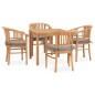 vidaXL Set da Pranzo da Giardino 5 pz con Cuscini in Massello di Teak vidaXL Set da Pranzo da Giardino 5 pz con Cuscini in Massello di Teak