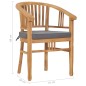 vidaXL Set da Pranzo da Giardino 5 pz con Cuscini in Massello di Teak vidaXL Set da Pranzo da Giardino 5 pz con Cuscini in Massello di Teak