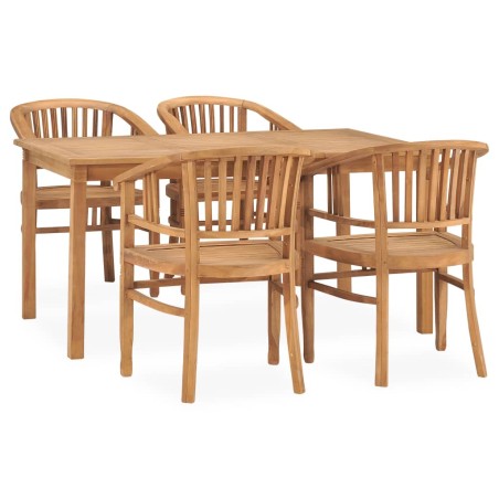 vidaXL Set da Pranzo da Giardino 5 pz in Legno Massello di Teak