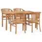 vidaXL Set da Pranzo da Giardino 5 pz in Legno Massello di Teak vidaXL Set da Pranzo da Giardino 5 pz in Legno Massello di Teak