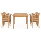 vidaXL Set da Pranzo da Giardino 5 pz in Legno Massello di Teak vidaXL Set da Pranzo da Giardino 5 pz in Legno Massello di Teak