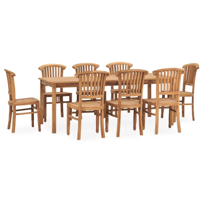 vidaXL Set da Pranzo da Giardino 9 pz in Legno Massello di Teak vidaXL Set da Pranzo da Giardino 9 pz in Legno Massello di Teak