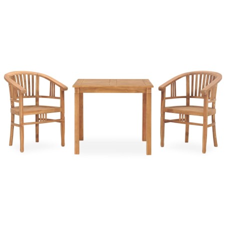 vidaXL Set da Pranzo da Giardino 3 pz in Legno Massello di Teak