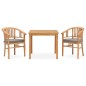 vidaXL Set da Pranzo da Giardino 3 pz con Cuscini in Massello di Teak vidaXL Set da Pranzo da Giardino 3 pz con Cuscini in Massello di Teak