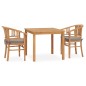 vidaXL Set da Pranzo da Giardino 3 pz con Cuscini in Massello di Teak vidaXL Set da Pranzo da Giardino 3 pz con Cuscini in Massello di Teak
