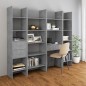 vidaXL Libreria Grigio Cemento 40x35x180 cm in Truciolato