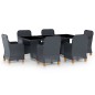 vidaXL Set Pranzo da Giardino 7 pz con Cuscini Polyrattan Grigio Scuro vidaXL Set Pranzo da Giardino 7 pz con Cuscini Polyrattan Grigio Scuro