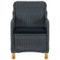 vidaXL Set Pranzo da Giardino 7 pz con Cuscini Polyrattan Grigio Scuro vidaXL Set Pranzo da Giardino 7 pz con Cuscini Polyrattan Grigio Scuro