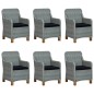 vidaXL Set Pranzo da Giardino 7pz con Cuscini Polyrattan Grigio Chiaro