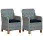 vidaXL Set Divani da Giardino 3pz con Cuscini Polyrattan Grigio Chiaro