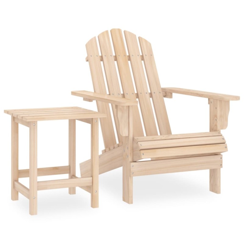 vidaXL Sedia da Giardino Adirondack con Tavolino in Legno Abete