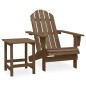 vidaXL Sedia Adirondack con Tavolo Abete Massello Marrone vidaXL Sedia Adirondack con Tavolo Abete Massello Marrone