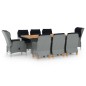 vidaXL Set Pranzo da Giardino 9pz con Cuscini Polyrattan Grigio Chiaro vidaXL Set Pranzo da Giardino 9pz con Cuscini Polyrattan Grigio Chiaro