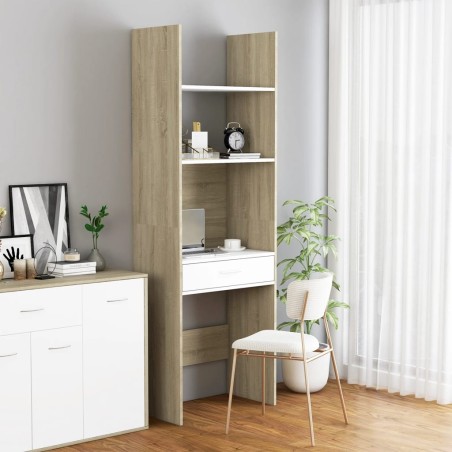vidaXL Libreria Bianco e Rovere Sonoma 60x35x180 cm in Truciolato