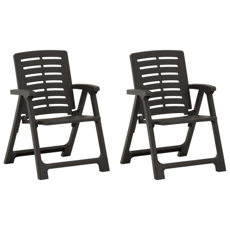 vidaXL Sedie da Giardino 2pz in Plastica Antracite vidaXL Sedie da Giardino 2pz in Plastica Antracite