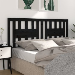 Testiera per Letto Nera 166x4x100 cm in Legno Massello di Pino