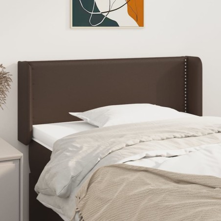 Testiera ad Orecchio Marrone 93x16x78/88 cm in Similpelle