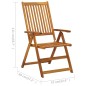 vidaXL Sedie da Giardino Pieghevoli 3pz con Cuscini Acacia Massello vidaXL Sedie da Giardino Pieghevoli 3pz con Cuscini Acacia Massello