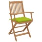 vidaXL Sedie da Giardino Pieghevoli 4 pz con Cuscini Massello Acacia vidaXL Sedie da Giardino Pieghevoli 4 pz con Cuscini Massello Acacia