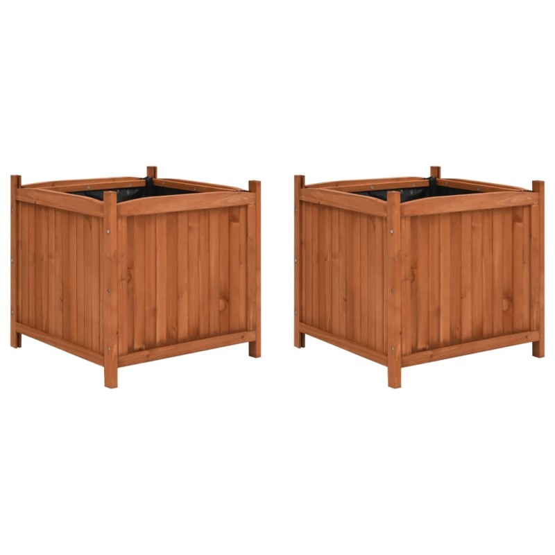 vidaXL Fioriere Rialzate 2 pz 50x50x50 cm in Legno di Abete vidaXL Fioriere Rialzate 2 pz 50x50x50 cm in Legno di Abete