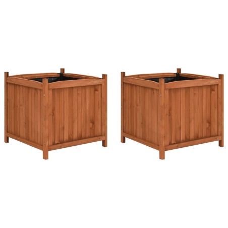 vidaXL Fioriere Rialzate 2 pz 50x50x50 cm in Legno di Abete