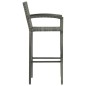 vidaXL Set Bar da Giardino 5 pz con Braccioli in Polyrattan Grigio vidaXL Set Bar da Giardino 5 pz con Braccioli in Polyrattan Grigio
