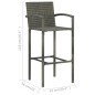 vidaXL Set Bar da Giardino 5 pz con Braccioli in Polyrattan Grigio vidaXL Set Bar da Giardino 5 pz con Braccioli in Polyrattan Grigio
