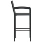vidaXL Set Bar da Giardino 7 pz con Braccioli in Polyrattan Nero