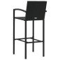 vidaXL Set Bar da Giardino 7 pz con Braccioli in Polyrattan Nero